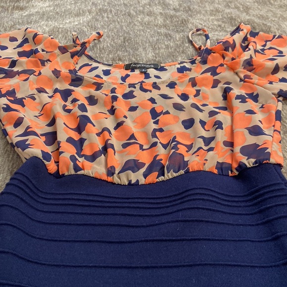 HP⭐️ Mini Dress. Cold shoulder. Sheer on top. Stretchy skirt. Like new - Picture 2 of 8